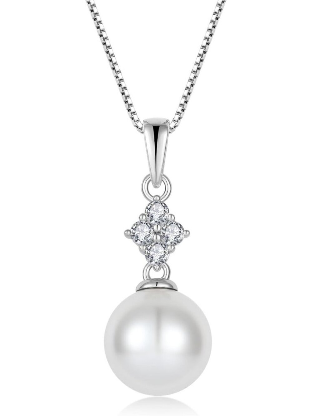 Elegant 925 Sterling Silver Pearl Pendant Necklace for Women - Timeless Jewelry